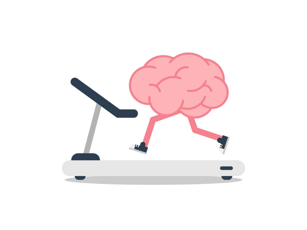 Brain running on treadmill.