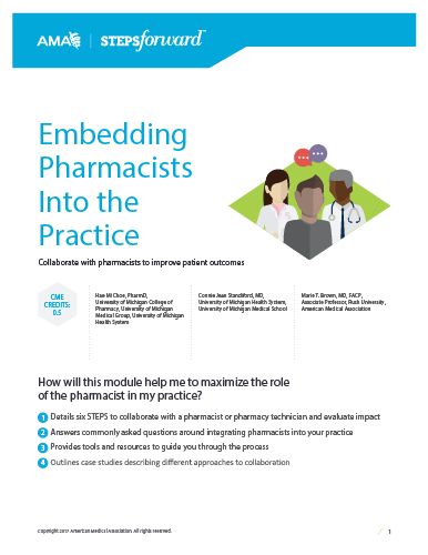 Embedding  Pharmacists Into the Practice - Module Guide.