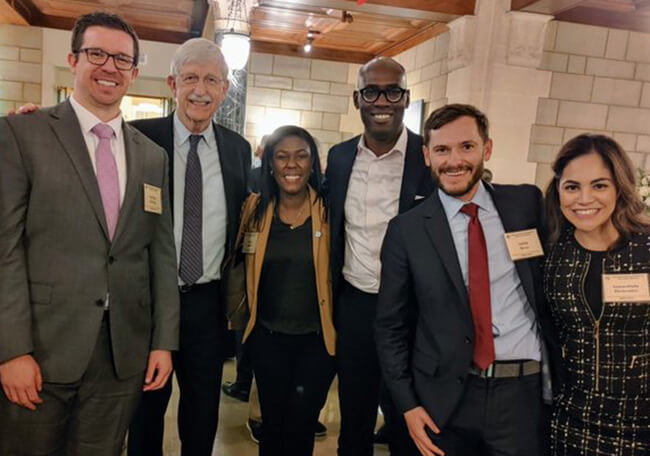 Dr. Hernandez with Dr. Francis Collins, former director of the National Institutes of Health and National Human Genome Research Institute; Dr. Adam Bress, 2020 NAM fellow in pharmacy; and others at the 2022 NAM Annual Meeting. (Photo Credit: @ihdezdelso on Twitter.)