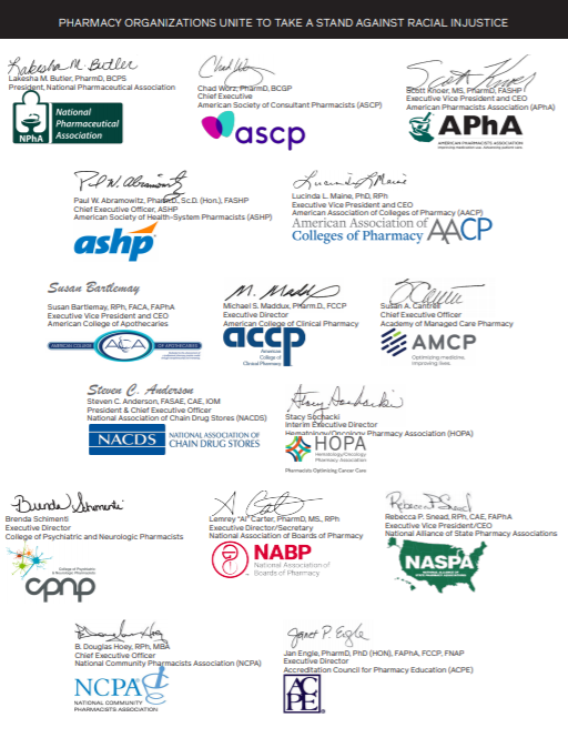 National Pharmacy Organizations Logos and Signatures