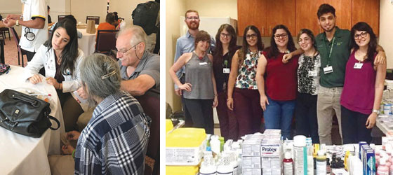 Students and Faculty volunteer at free clinics after Hurricane's Irma and Maria