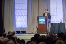 Dr. Wilson Compton, deputy director of the National Institute on Drug Abuse (NIDA) of the National Institutes of Health, addressed a packed room on the rising opioid crisis.